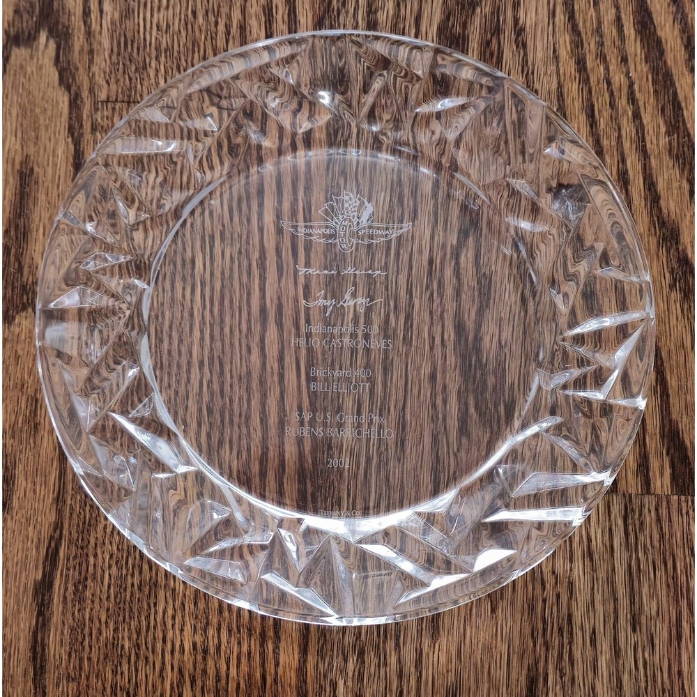 Indy 500 Tiffany & Co Plate 8" Rare 2002 Indianapolis 500, US Grand Prix